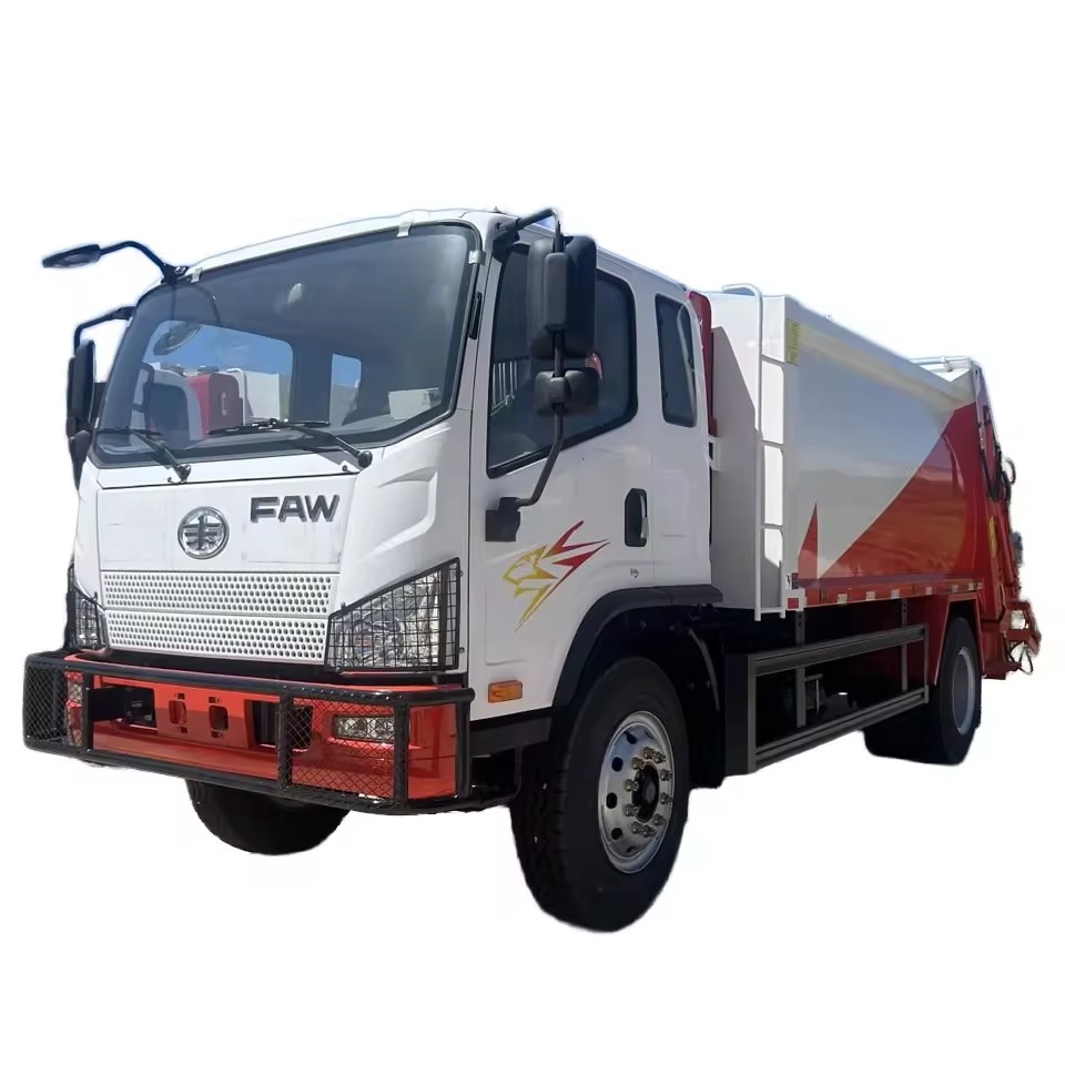 Cami&oacute;n De Basura De Compactaci&oacute;n FAW 8-12 Toneladas Con Sistema Hidr&aacute;ulico Para